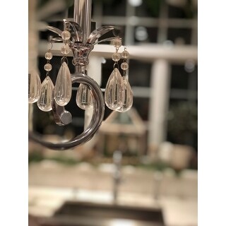 Fabric Shade 3-light Crystal Chandelier