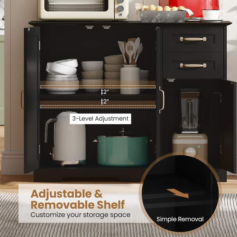 Gymax 40'' Sideboard Buffet Cabinet Modern Kitchen Storage Organizer