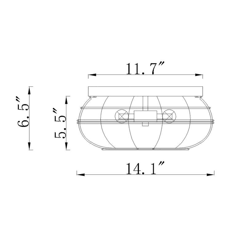 Sanah 3-Light Dome Metal Cage Flush Mount