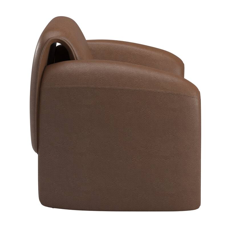 Maratea Round Arm Accent Chair and Ottoman by iNSPIRE Q Modern