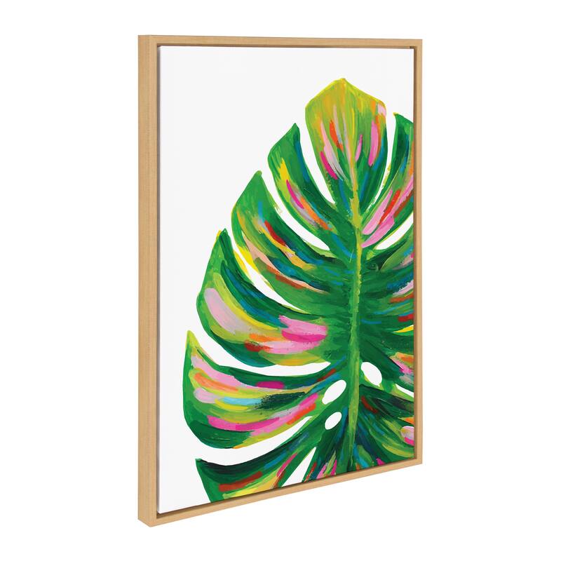 Kate and Laurel Sylvie Monstera Framed Canvas Art Set by Various Artists