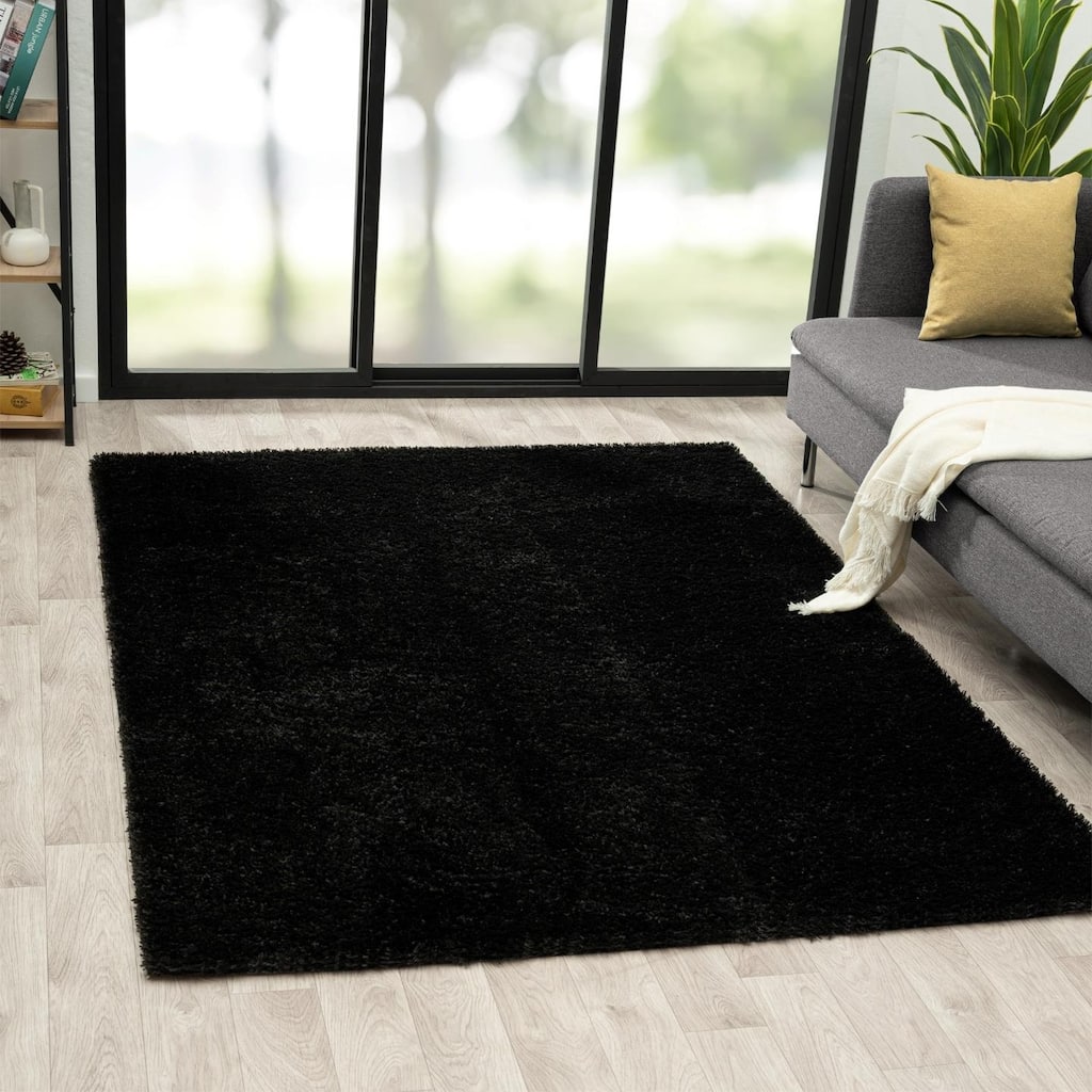 Luxe Weavers Solid Plush Shag Area Rug