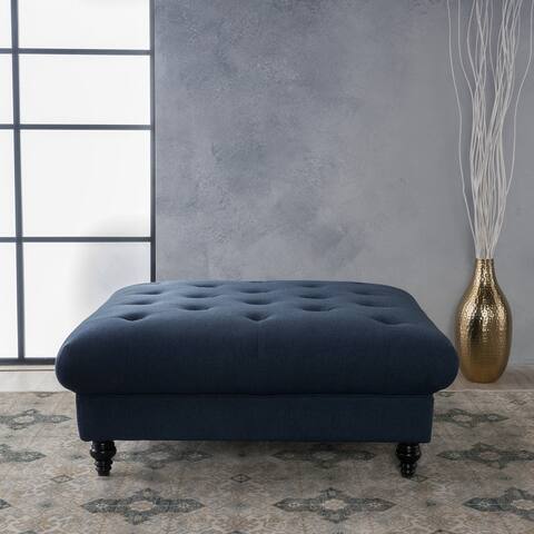 Bordeaux Vapor Fabric Tufted Ottoman by Christopher Knight Home