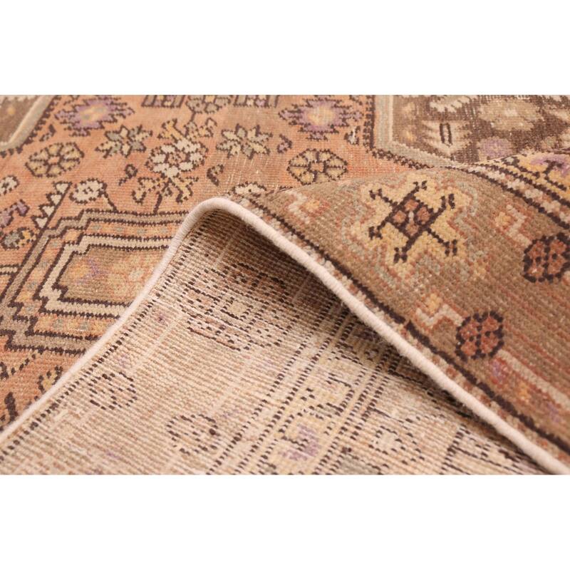 ECARPETGALLERY Hand-knotted Antalya Vintage Brown Wool Rug - 4'0 x 5'11