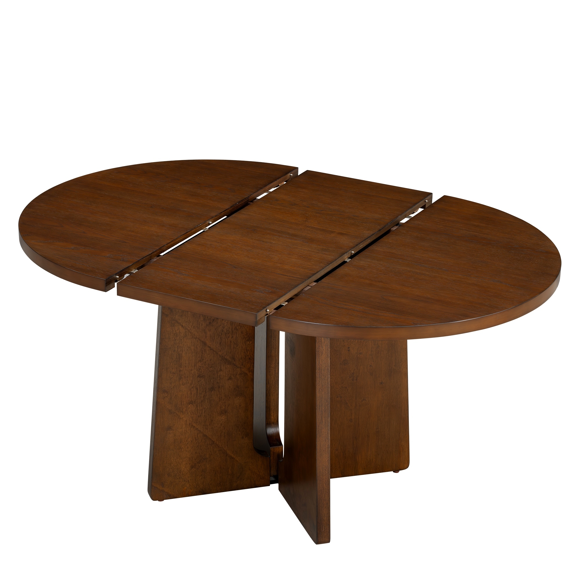 Solid Wood Round Dining Table with Removable Leaf - 16" Extendable Kitchen & Living Room Table