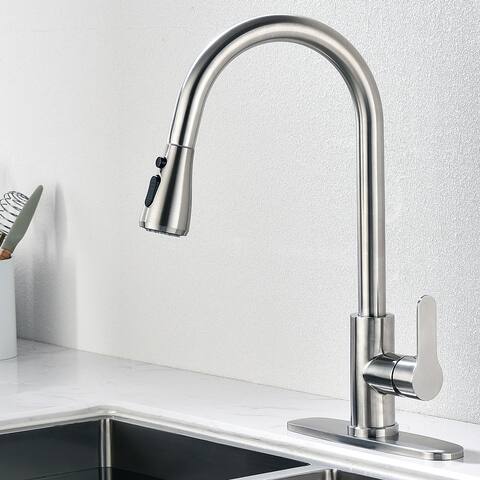 AITINKAN Pull Down Single Handle Kitchen Sink Faucet with 3 Spray Mode