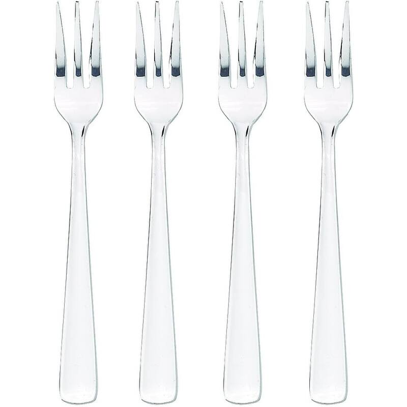 HIC 5.5" Stainless Steel Appetizer / Seafood Cocktail Oyster Fork - 4-pack
