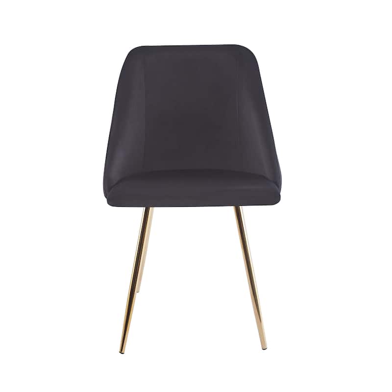 Porthos Home Pema Dining Chairs Set of 2, Velvet, Gold Chrome Legs