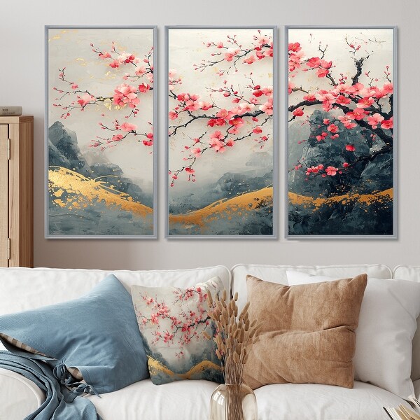 Japan Pink Cherry Blossom Tree Landscape II - Cherry Blossom Wall