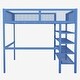 preview thumbnail 8 of 16, Artsy Full Size Metal Loft Bed with 4-Tier Shelves and Storage, Blue