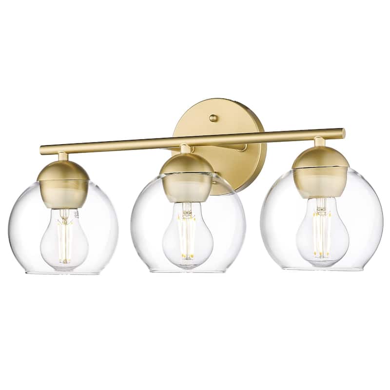 Globe Bathroom Vanity Light Bathroom Over Sink Lighting - 3-Light - Gold