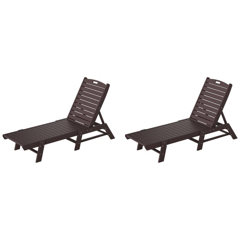 Laguna Hdpe All Weather Outdoor Patio Pool Reclining Armless Chaise Lounge (Set Of 2)