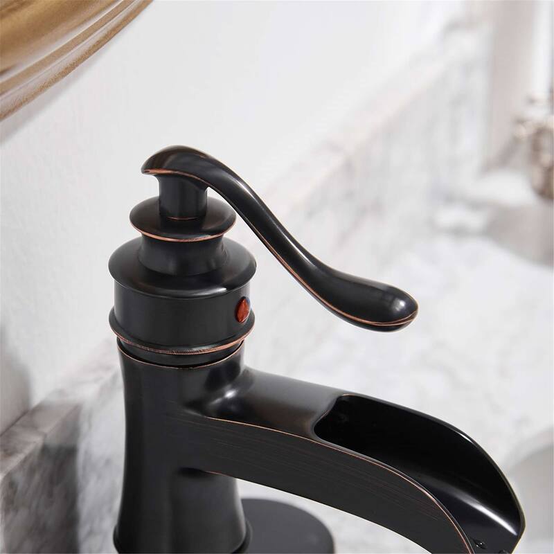 Waterfall Bathroom Faucet Single Handle Bathroon Sink Faucets One Hole Modern Basin Vanity Mixer Taps With Valve And Deck Plate