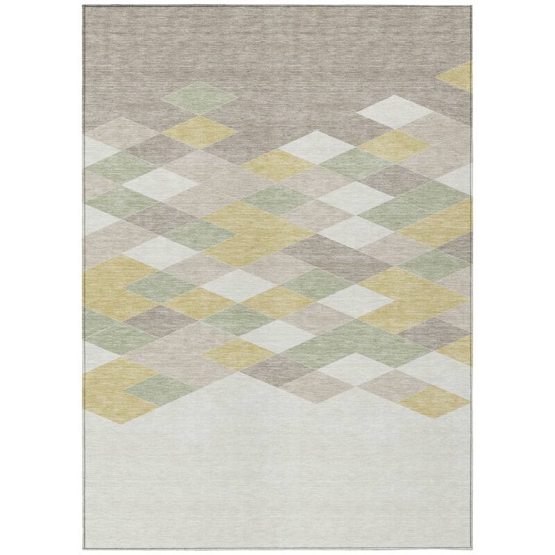Machine Washable Indoor/ Outdoor Modern Avo Chantille Rug