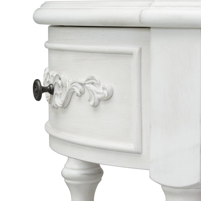 Modern Curved Console Table with 4 Drawers and 1 Shelf
