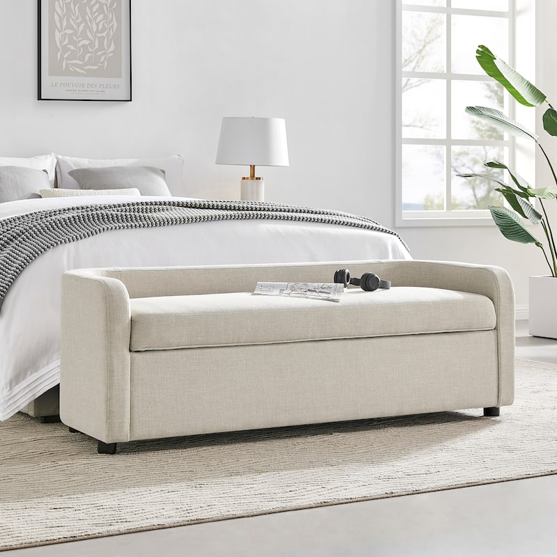 NPD Furniture Wendy Storage Bench - Meridian Cream / Fabric