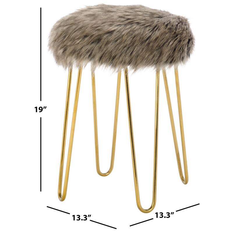 SAFAVIEH Caspian Hairpin Leg Foot Stool - 13"W x 13"D x 19"H