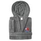 preview thumbnail 10 of 20, Sweet Kids 100% Polyester SUPER PLUSH Double Brushed Hooded Bathrobe - BOAT Grey - L