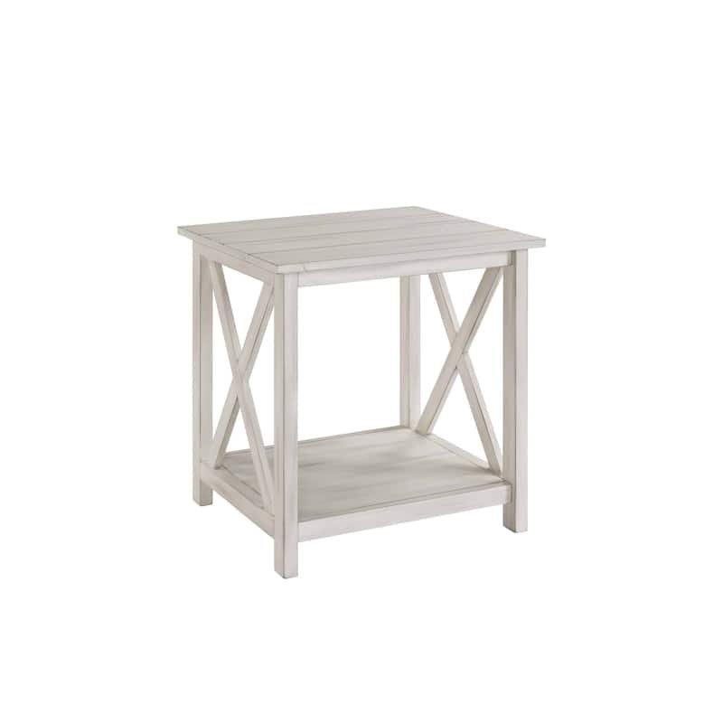 Jamestown Antique White Wood End Table