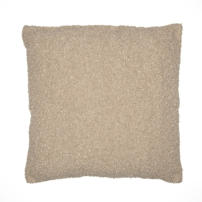 HomeRoots 24" Taupe Throw Pillow With Shag