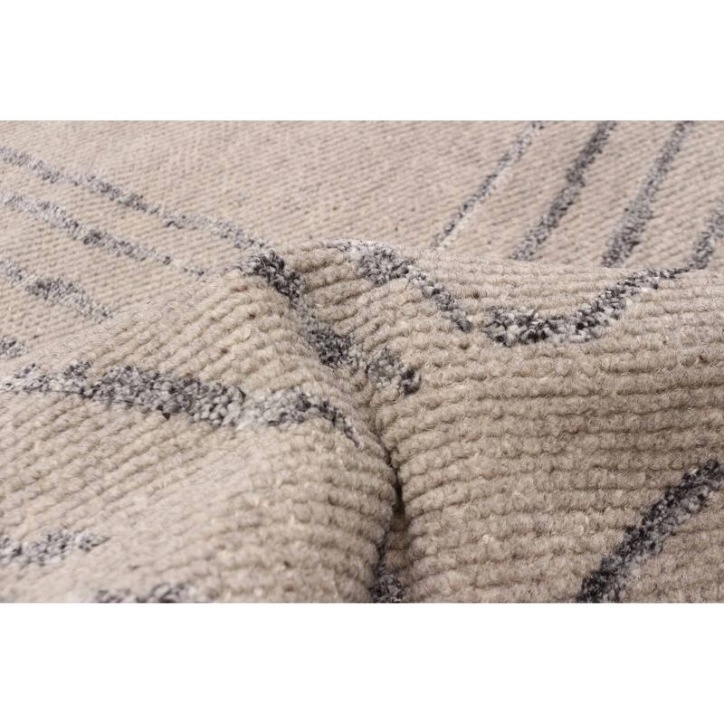 ECARPETGALLERY Hand-knotted Tangier Grey Wool Rug - 5'4 x 7'6