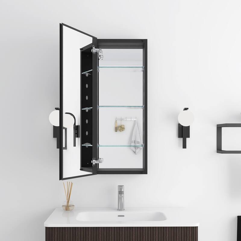Rectangular Aluminum Medicine Cabinet with Mirror