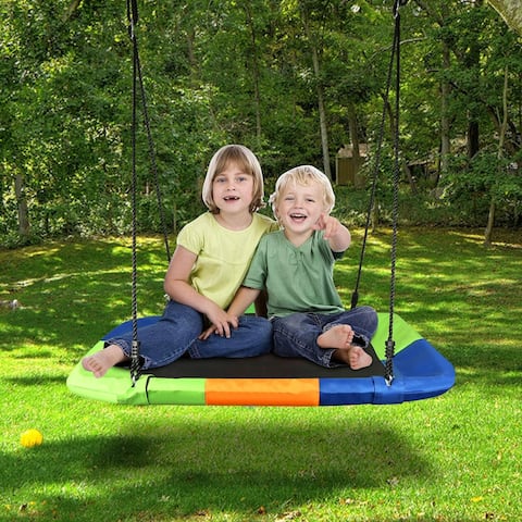 Detachable Swing Sets for Kids Playground Platform Saucer Tree Swing Rope 700lb - L