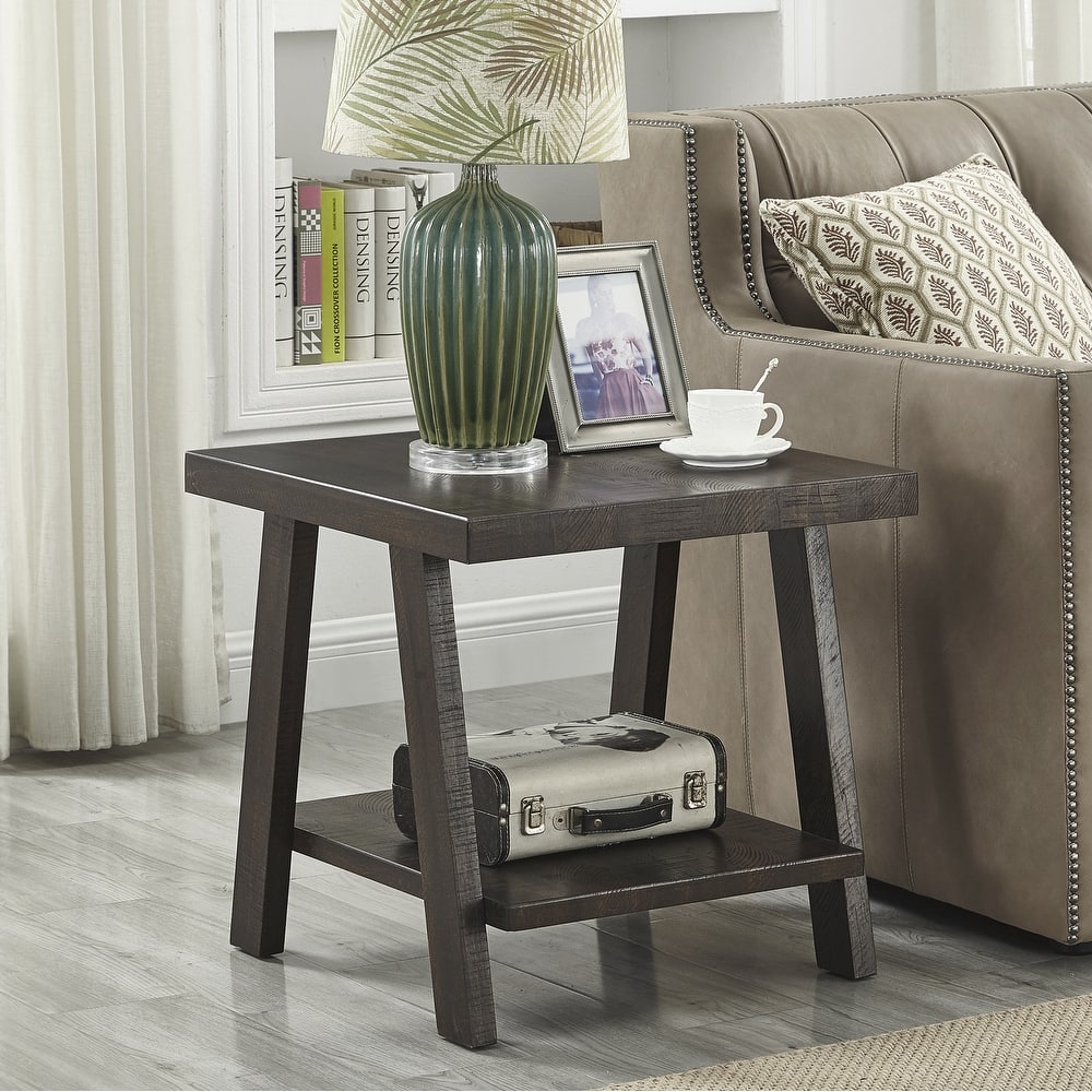 The Gray Barn Cedar Ridge Contemporary Replicated Wood Shelf End Table