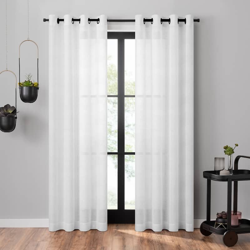 Umbra Dagen Slub Textured Sheer Grommet Curtain Panel - 63x50 - White