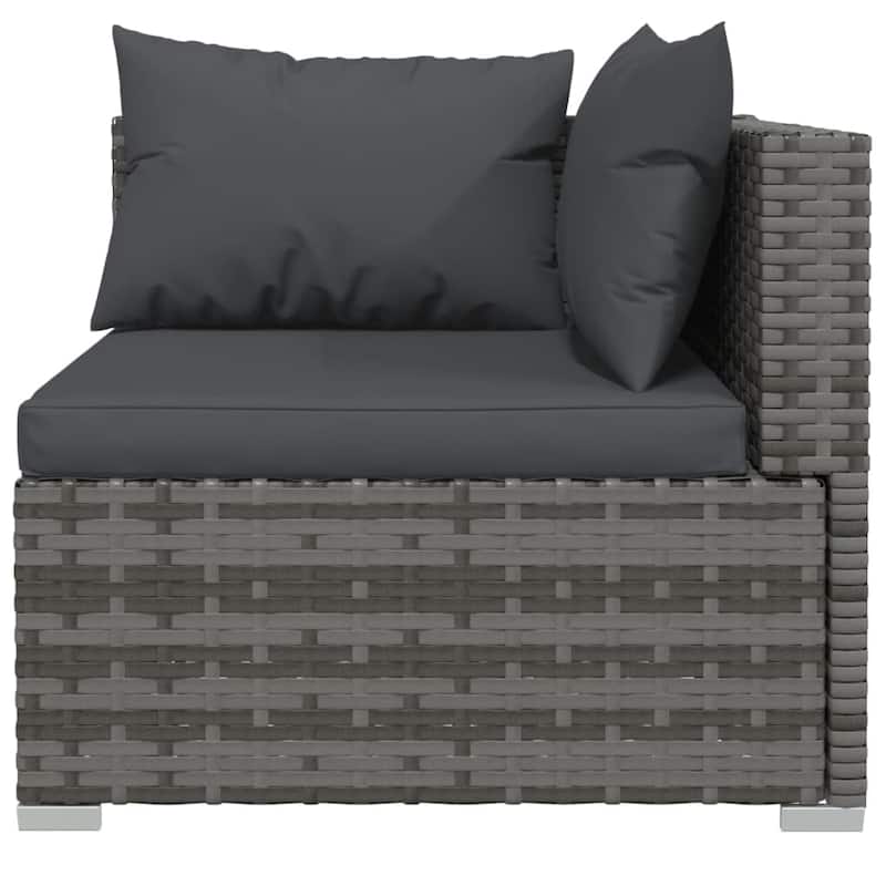 vidaXL Patio Lounge Set Outdoor Sectional Sofa Set Table Garden Poly Rattan - 27.6" x 27.6" x 23.8"
