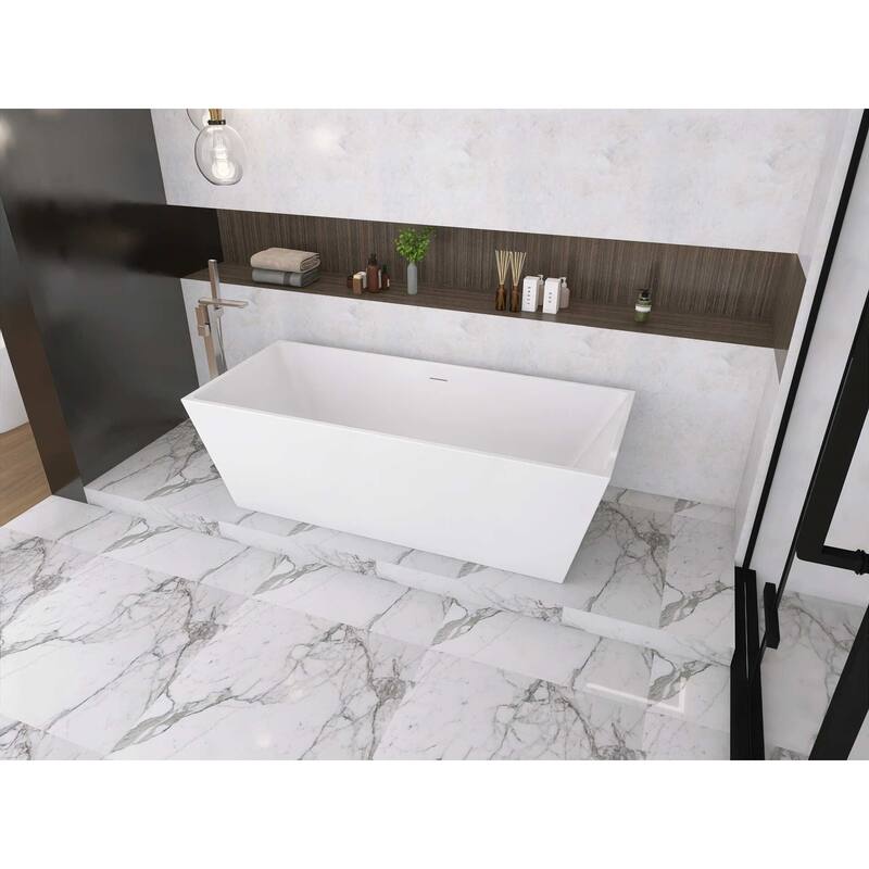 Timothy Soaking Rectangular Bathtub in Glossy White