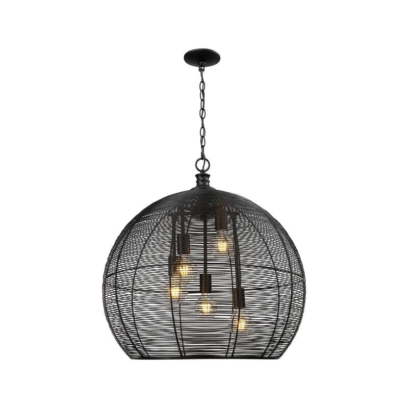 Golden Lighting Calypso 5-light Pendant in Matte Black