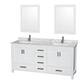 Option White / White Carrara Marble Top / Brushed Chrome