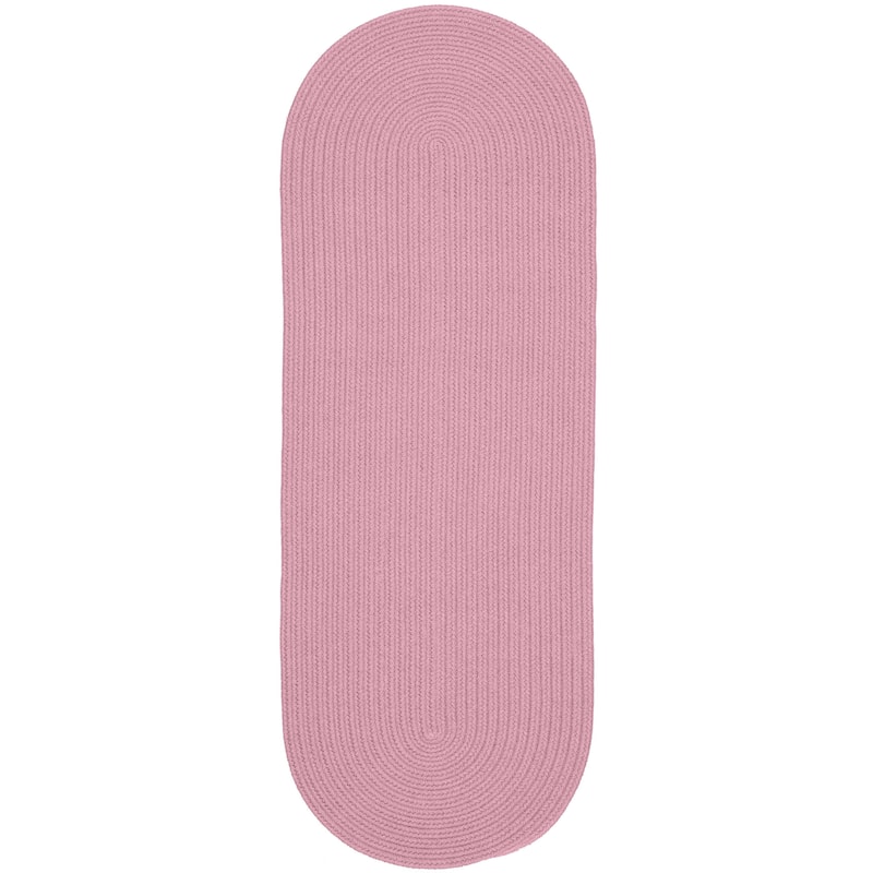 Rhody Rug Happy Feet Indoor/ Outdoor Braided Area Rug - Pink - 2' x 4' Runner