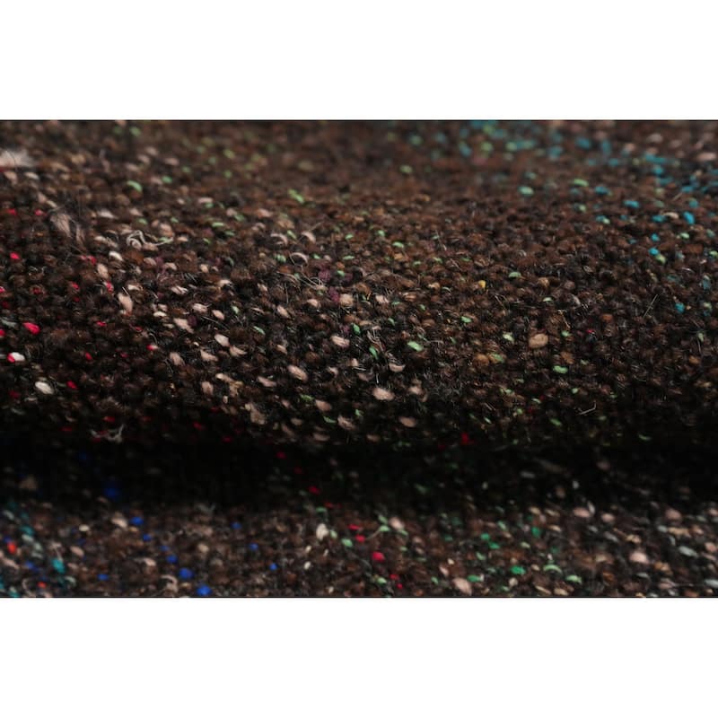 Hand Woven Oriental 100% Wool Carpet Modern Tribal Multi-Colored Kilim Runner Rug - 11' 2'' X 2' 8''