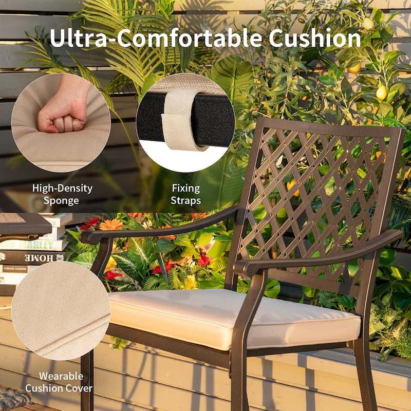 3PCS Patio Bar Table Set Outdoor Square Bistro Square Dining Table Set