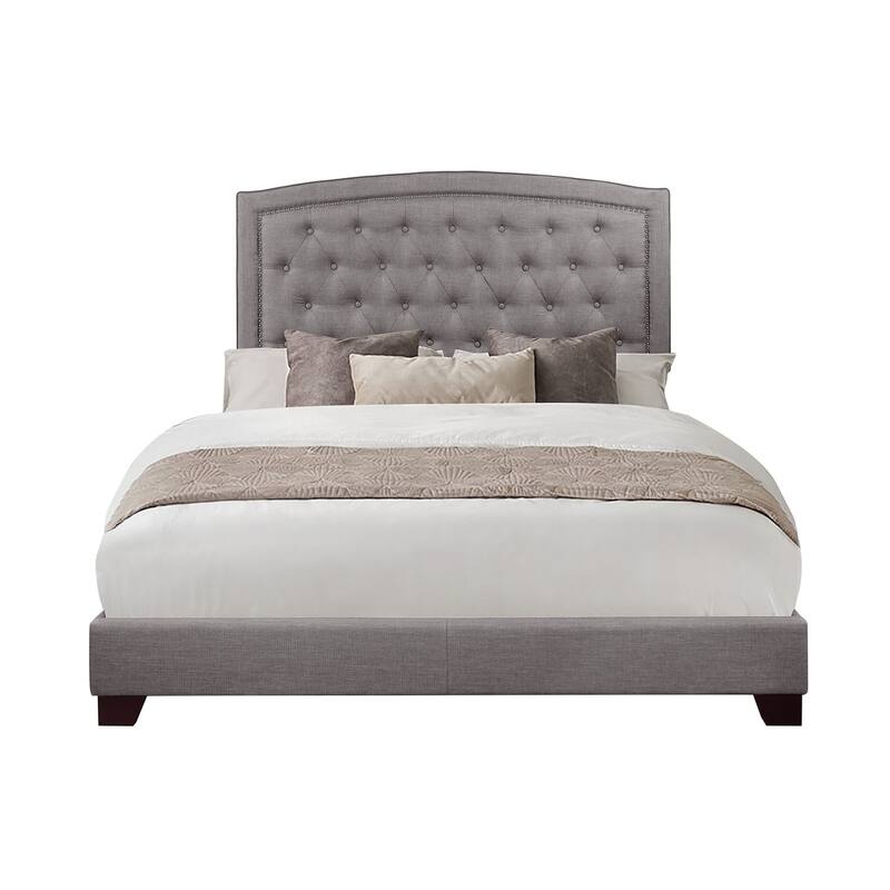 Chase Grey Fabric Upholstered Tufted Bed - King