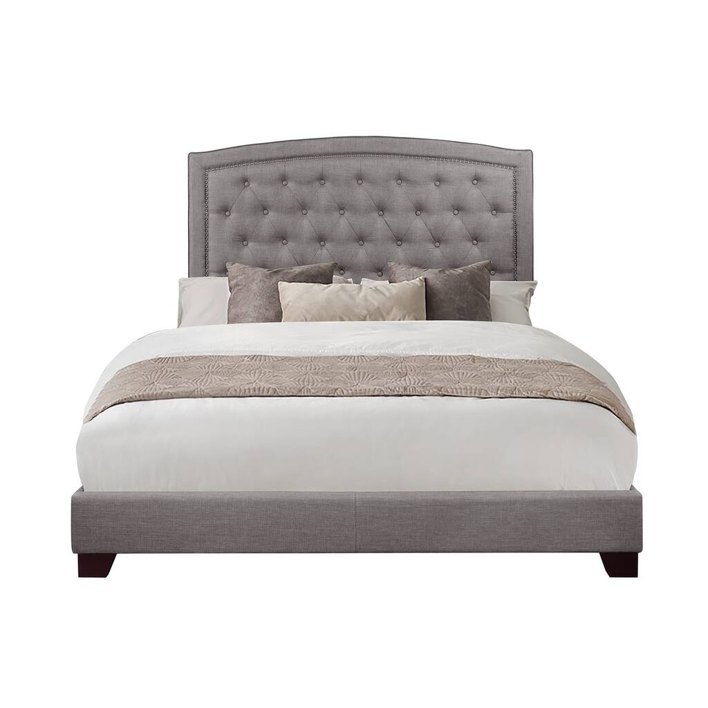 Chase Grey Fabric Upholstered Tufted Bed