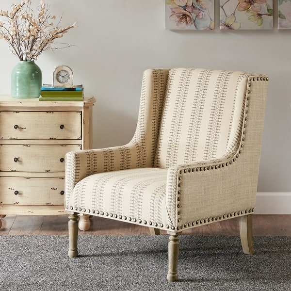 slide 2 of 9, Madison Park Tita Tan Geometric Patterned Accent Chair Tan/Natural