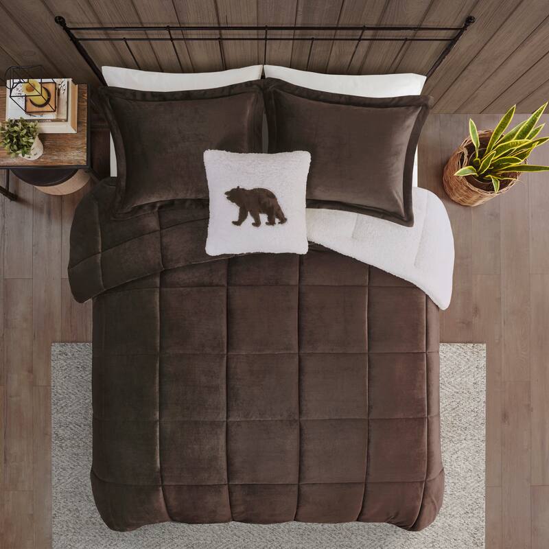 Woolrich Alton Plush to Sherpa Down Alternative Comforter Set