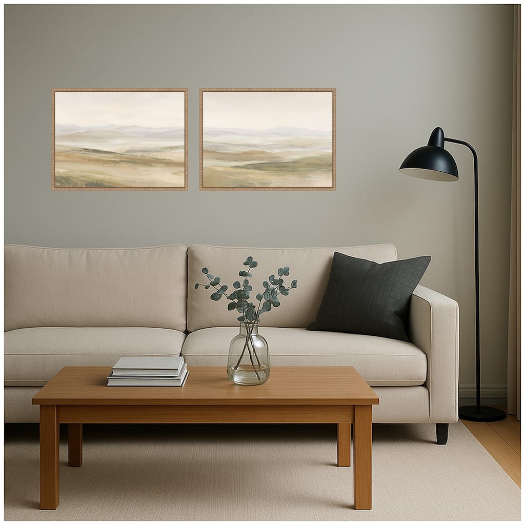 Kate and Laurel Fading Fields III & IV 2 Piece Framed Canvas Wall Art Set by Amy Lighthall