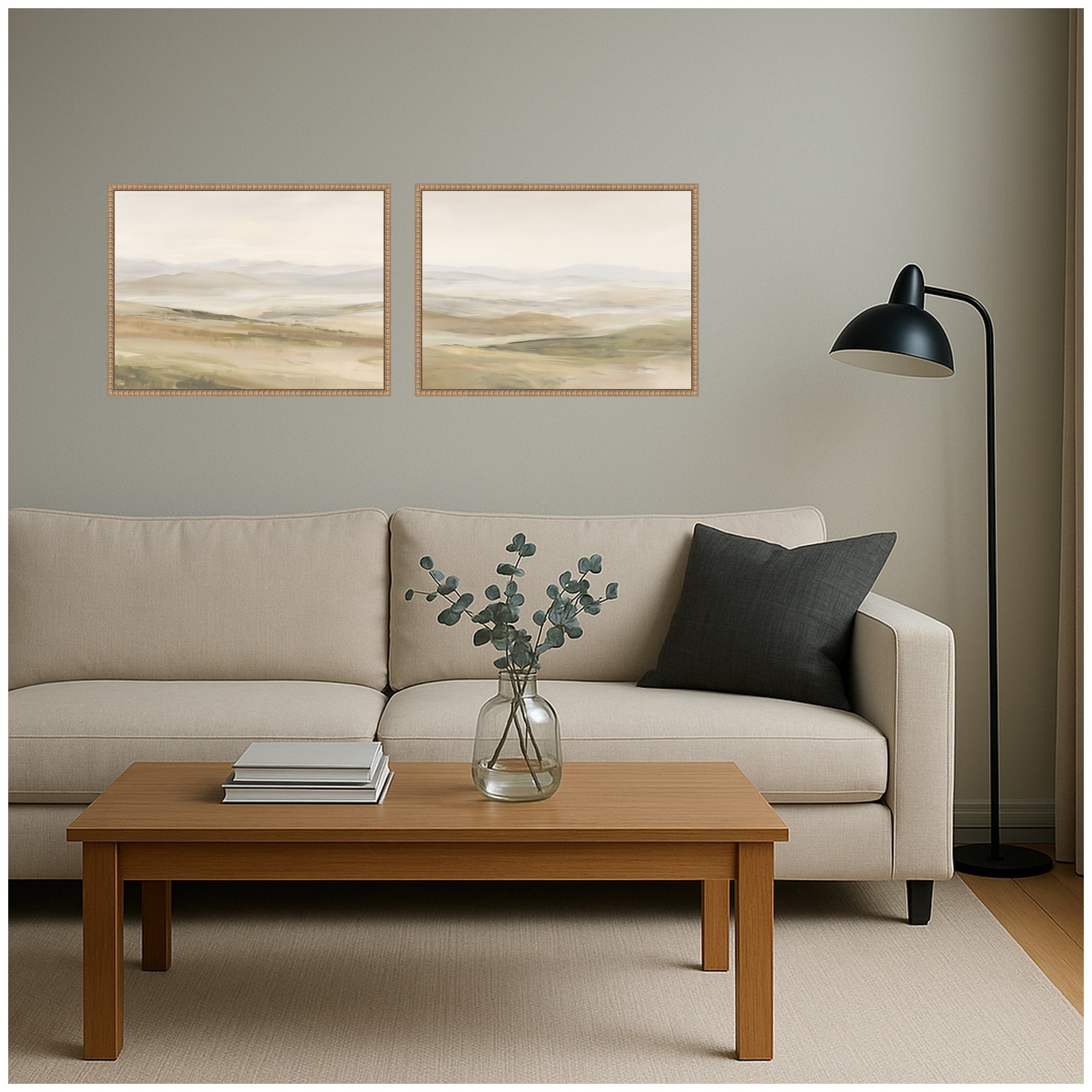 Kate and Laurel Fading Fields III & IV 2 Piece Framed Canvas Wall Art Set by Amy Lighthall