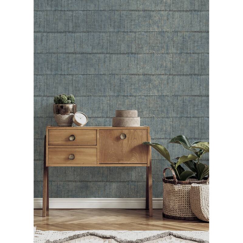Advantage Blake Denim Texture Stripe Wallpaper