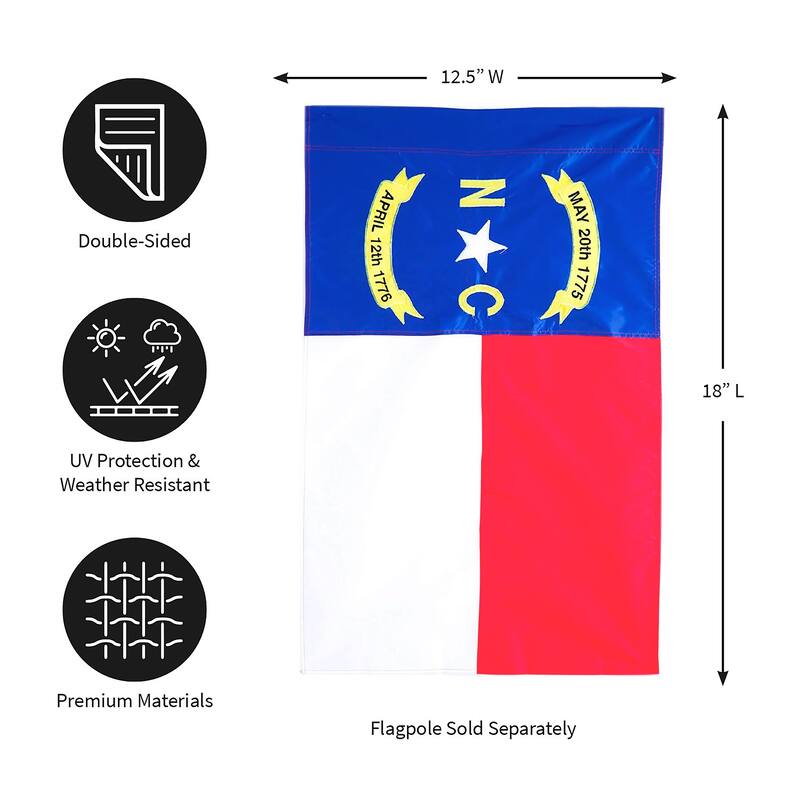 12.5 in. x 18 in. NC State Garden Applique Flag