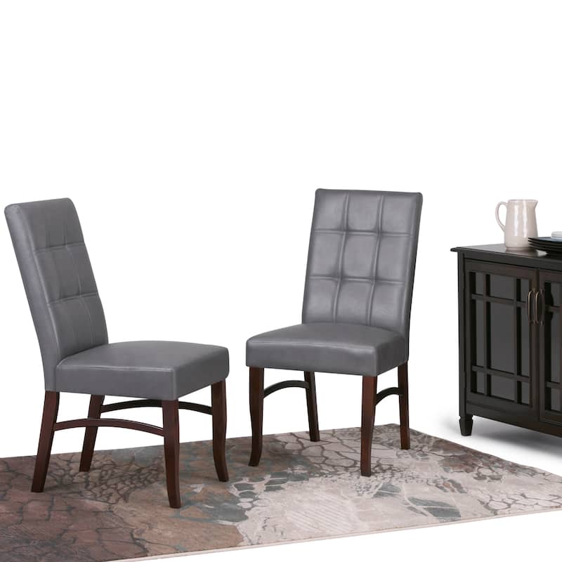 WYNDENHALL Hawthorne Contemporary Deluxe Dining Chair (Set of 2) - 20.3"w x 26"d x 39.4"h - Stone Grey