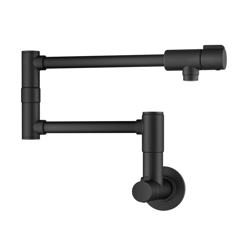 KRAUS Bolden 2 Handle Wall Mount Pot Filler Faucet w/ Retractable Arm - Matte Black