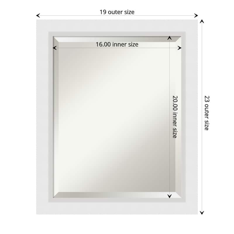 Beveled Wood Wall Mirror - Blanco White Frame