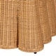 preview thumbnail 4 of 32, Palm Scallop Natural Rattan Ottoman with Cushion – Handwoven Wicker Accent Bench or Footrest for Living Room or Sunroom, Square