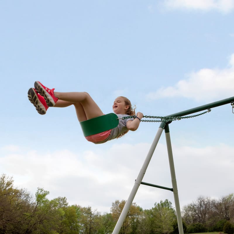 Backyard Discovery Big Brutus Galvanized Steel Swing Set, Belt Swings - 13'2" x 9'7"