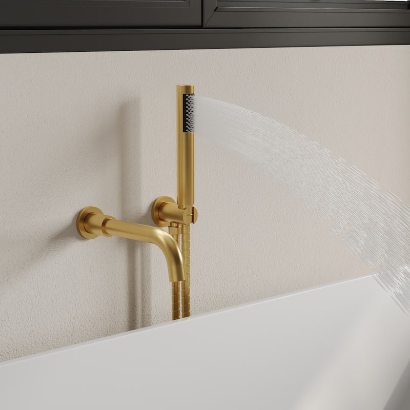 Wall-Mount Tub and Handheld Shower Faucet Set